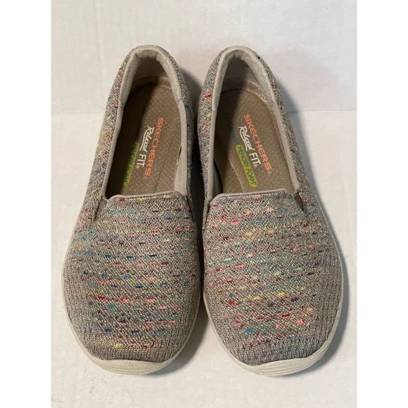 Skechers Sz 6.5 M Slip-On Sneakers Shoes Flats Multicolored Memory Foam Loafers - Picture 6 of 8